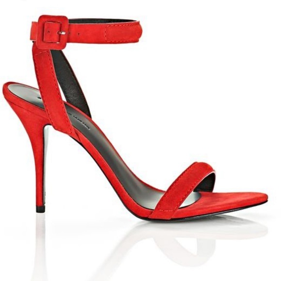NWB Alexander Wang Antonia red suede heels size 37 - Picture 4 of 11